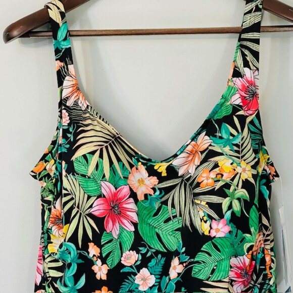 Slim Swim Magic Brand Tank Shorts Athletic Plus Size Swimsuit XXL Tropical NWT - Picture 3 of 10